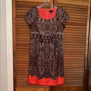 The Limited Orange and Black Paisley Mini Dress